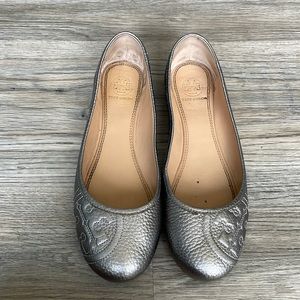 Tory Burch Metallic Ballet Flats Size 8